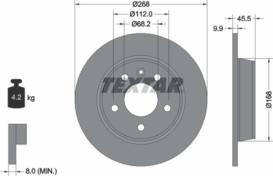 Textar 92074303 - Диск гальмівний autocars.com.ua