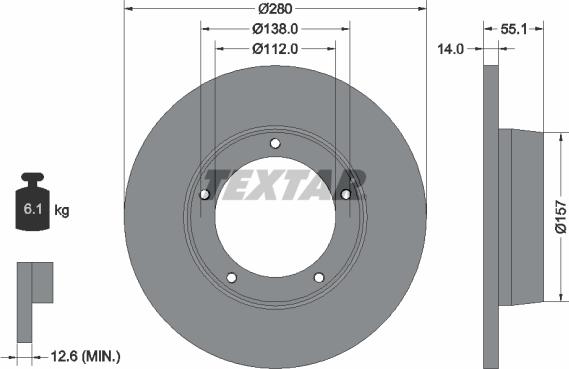 Textar 92081100 - Гальмівний диск autocars.com.ua