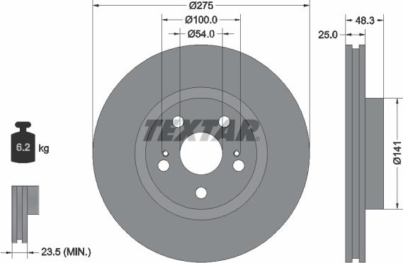 Textar 92090600 - Гальмівний диск autocars.com.ua