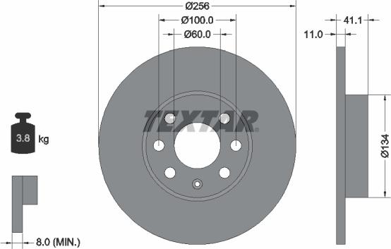 Textar 92091700 - Гальмівний диск autocars.com.ua