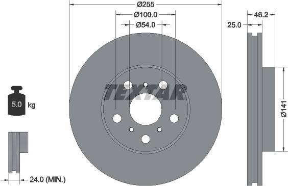 Textar 92094400 - Тормозной диск avtokuzovplus.com.ua