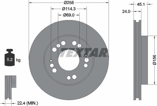 Textar 92094700 - Тормозной диск autodnr.net