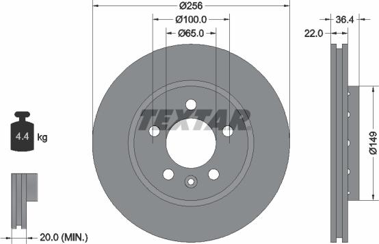 Textar 92098600 - Гальмівний диск autocars.com.ua