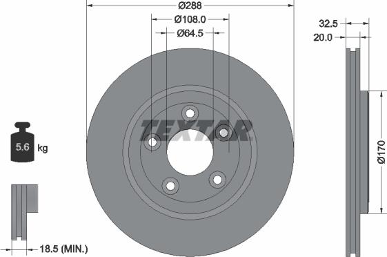 Textar 92099100 - Гальмівний диск autocars.com.ua