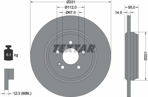 Textar 92103300 - Тормозной диск avtokuzovplus.com.ua