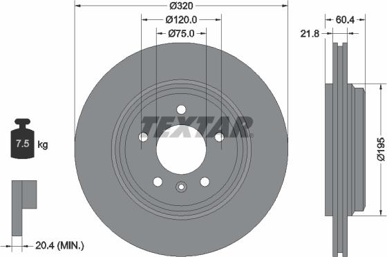 Textar 92107000 - Тормозной диск avtokuzovplus.com.ua