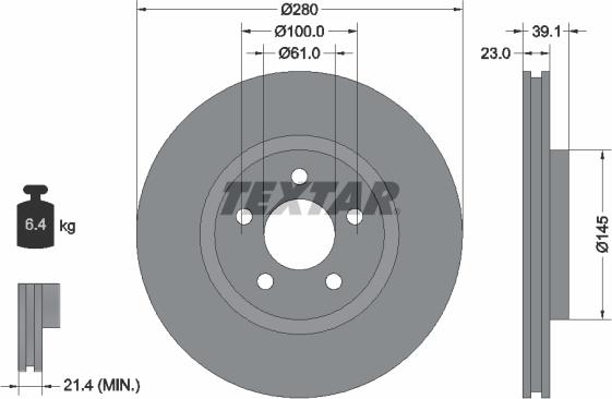 Textar 92108500 - Тормозной диск autodnr.net