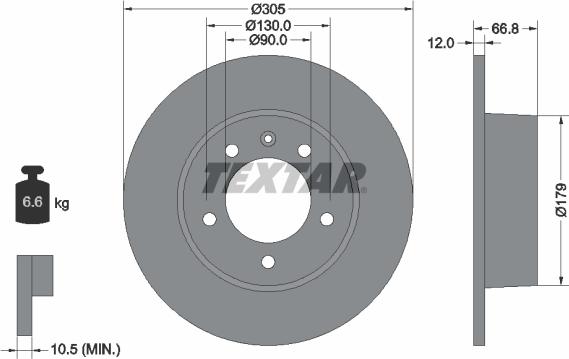 Textar 92111203 - Гальмівний диск autocars.com.ua