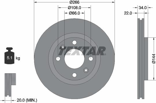 Textar 92111503 - Тормозной диск autodnr.net