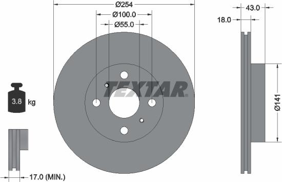 Textar 92114600 - Гальмівний диск autocars.com.ua