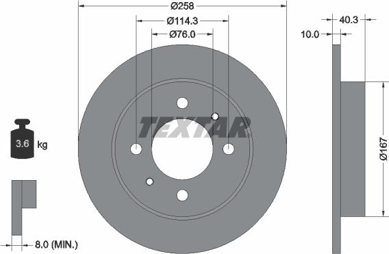 Textar 92117103 - Гальмівний диск autocars.com.ua