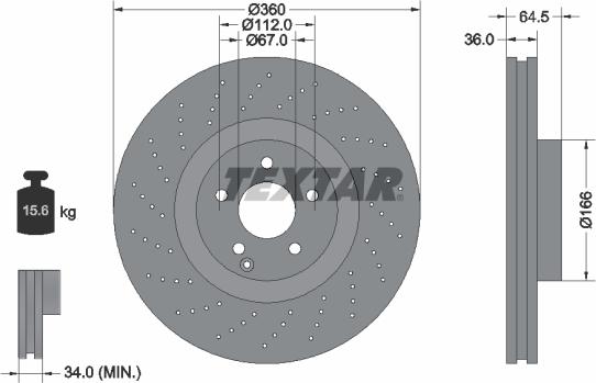 Textar 92120300 - Гальмівний диск autocars.com.ua