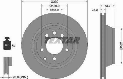 Textar 92122010 - Гальмівний диск autocars.com.ua