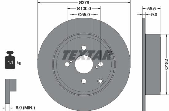 Textar 92126300 - Тормозной диск avtokuzovplus.com.ua