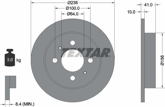 Textar 92128600 - Гальмівний диск autocars.com.ua