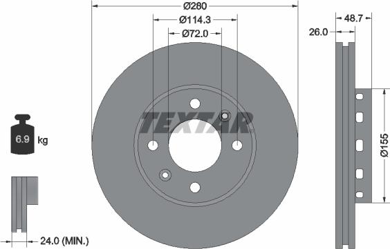 Textar 92131700 - Гальмівний диск autocars.com.ua