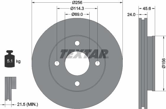 Textar 92134800 - Тормозной диск avtokuzovplus.com.ua