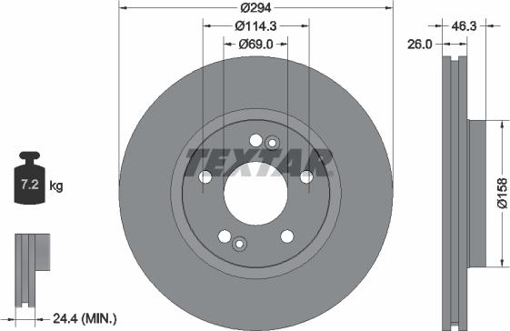 Textar 92136400 - Гальмівний диск autocars.com.ua