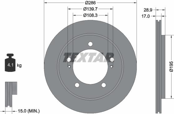 Textar 92136800 - Гальмівний диск autocars.com.ua