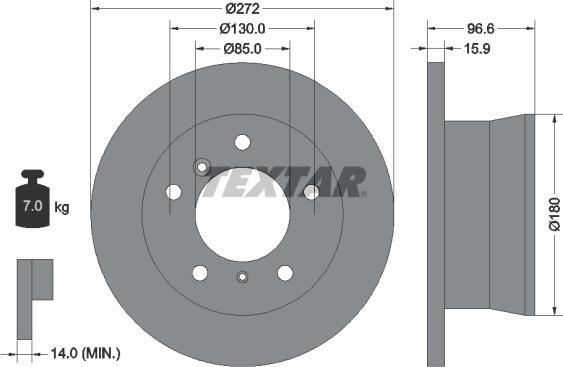 Textar 92137603 - Гальмівний диск autocars.com.ua