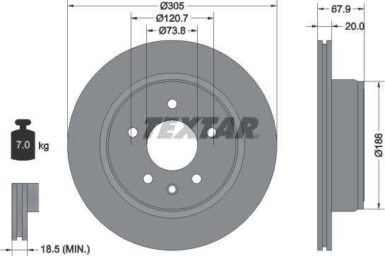 Textar 92139300 - Гальмівний диск autocars.com.ua