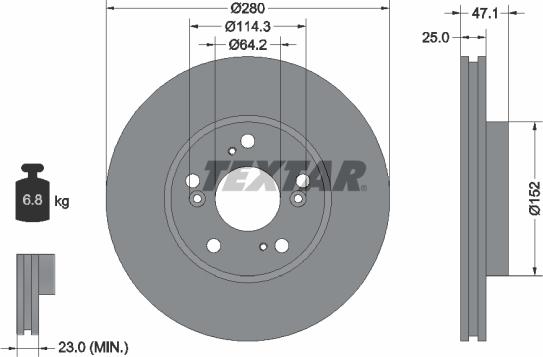 Textar 92146603 - Гальмівний диск autocars.com.ua