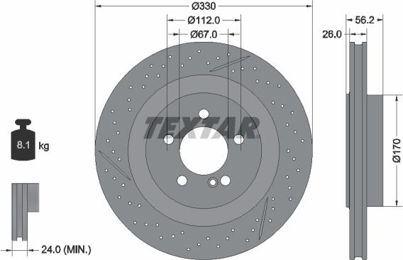 Textar 92151605 - Гальмівний диск autocars.com.ua