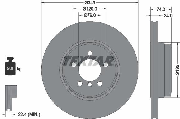 Textar 92155005 - Тормозной диск autodnr.net