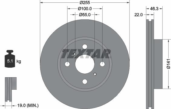 Textar 92156103 - Тормозной диск avtokuzovplus.com.ua