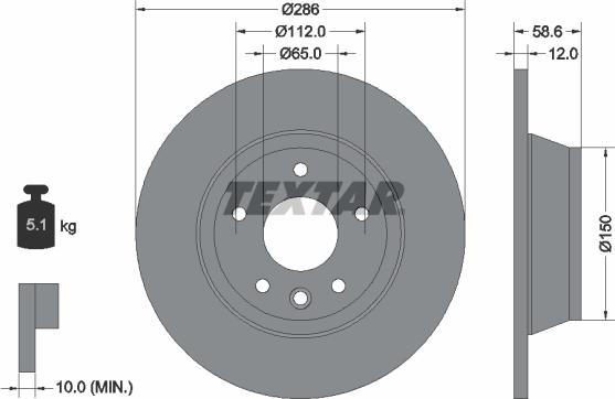 Textar 92159405 - Тормозной диск avtokuzovplus.com.ua