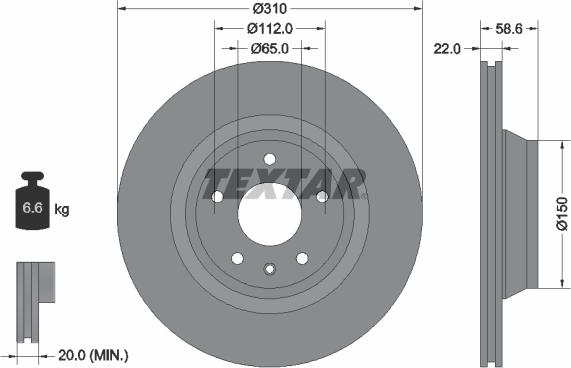 Textar 92160605 - Тормозной диск avtokuzovplus.com.ua