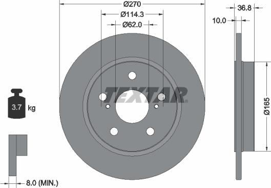 Textar 92164000 - Тормозной диск autodnr.net