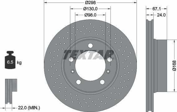 Textar 92165205 - Гальмівний диск autocars.com.ua