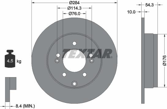 Textar 92166600 - Гальмівний диск autocars.com.ua