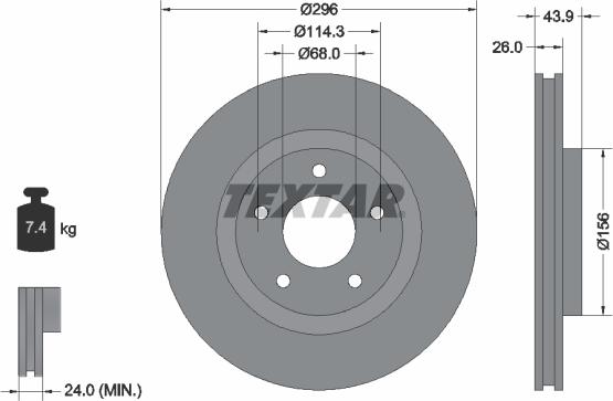 Textar 92167403 - Тормозной диск avtokuzovplus.com.ua