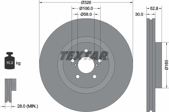 Textar 92167900 - Гальмівний диск autocars.com.ua