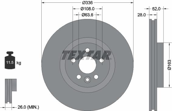 Textar 92168203 - Тормозной диск avtokuzovplus.com.ua