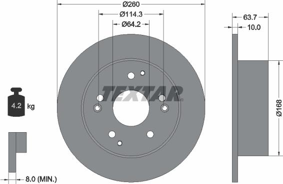 Textar 92169703 - Гальмівний диск autocars.com.ua