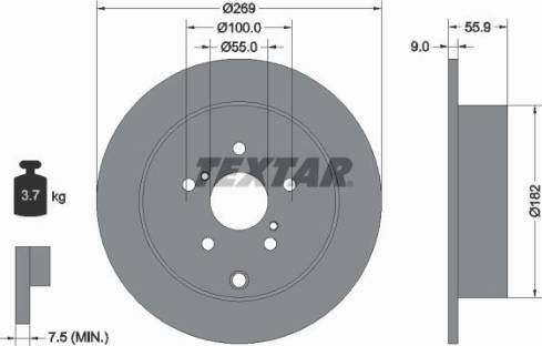 Textar 92170400 - Тормозной диск avtokuzovplus.com.ua