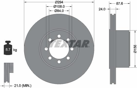 Textar 92171700 - Гальмівний диск autocars.com.ua