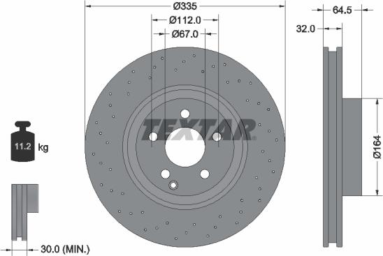 Textar 92171905 - Гальмівний диск autocars.com.ua