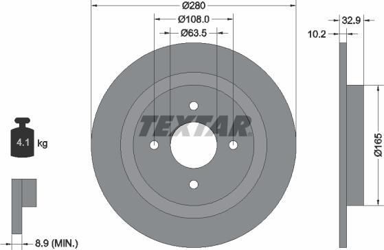 Textar 92172400 - Тормозной диск avtokuzovplus.com.ua