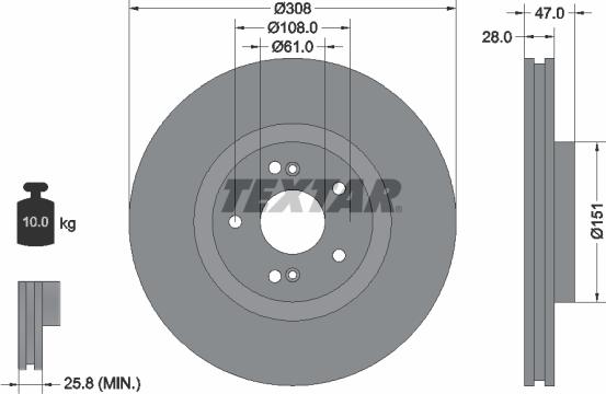 Textar 92174000 - Гальмівний диск autocars.com.ua