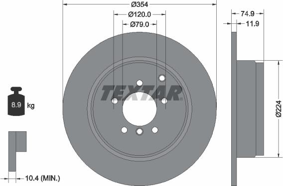 Textar 92174100 - Тормозной диск avtokuzovplus.com.ua