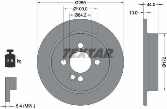 Textar 92175000 - Гальмівний диск autocars.com.ua