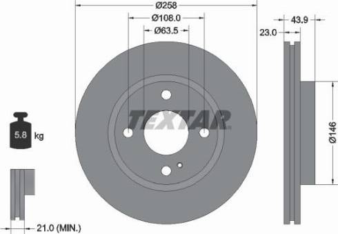 Textar 92176000 - Гальмівний диск autocars.com.ua