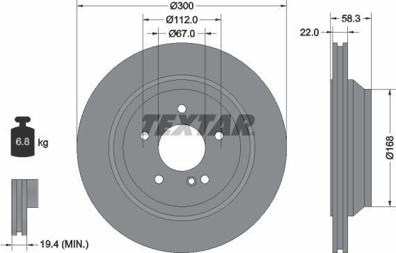 Textar 92176303 - Тормозной диск avtokuzovplus.com.ua