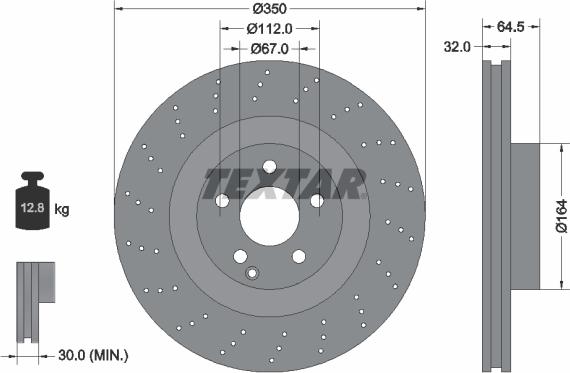 Textar 92176405 - Тормозной диск avtokuzovplus.com.ua