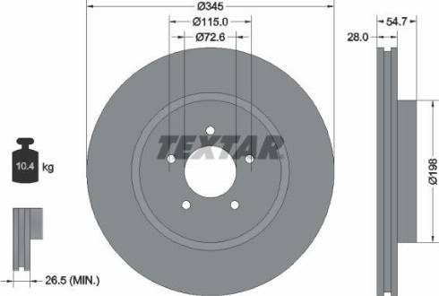 Textar 92177100 - Тормозной диск avtokuzovplus.com.ua