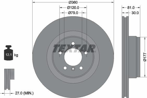 Textar 92178405 - Тормозной диск avtokuzovplus.com.ua